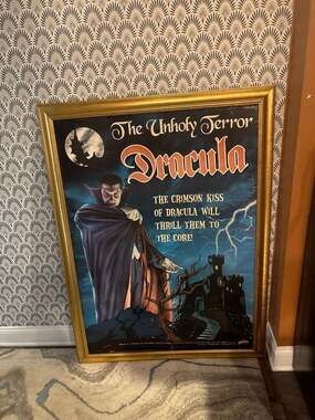 Vintage Large Framed The Unholy Terror Dracula Universal Monsters Poster